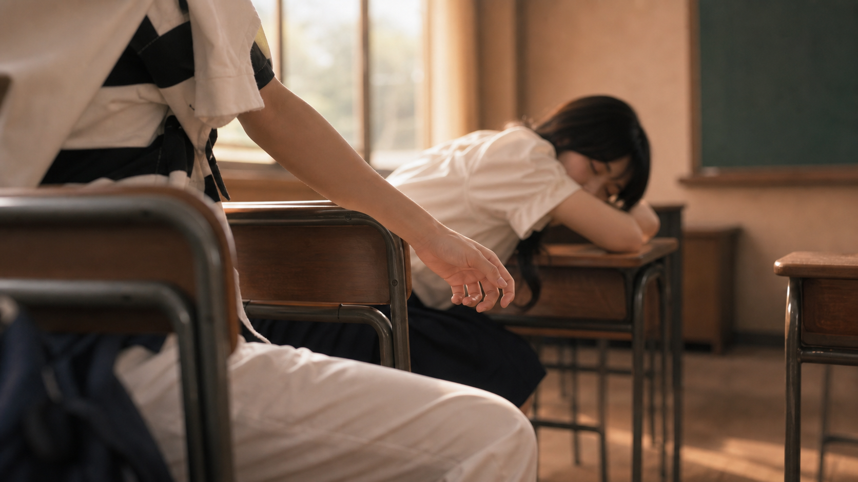 男生收拾书包的关键帧